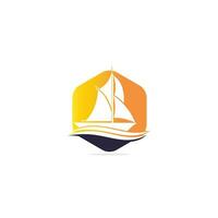 yacht logo design. yachting club o yacht sport squadra vettore logo design. marino viaggio avventura o yachting campionato o andare in barca viaggio torneo.