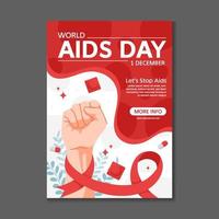 modello di poster per la giornata mondiale dell'aids vettore