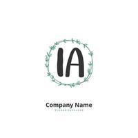 ia iniziale grafia e firma logo design con cerchio. bellissimo design manoscritto logo per moda, squadra, nozze, lusso logo. vettore