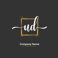 ud iniziale grafia e firma logo design con cerchio. bellissimo design manoscritto logo per moda, squadra, nozze, lusso logo. vettore