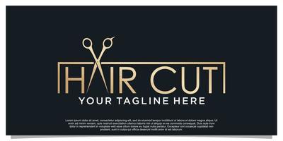 capelli tagliare logo design vettore con creativo concetto per donne bellezza salone