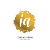 ia iniziale grafia e firma logo design con cerchio. bellissimo design manoscritto logo per moda, squadra, nozze, lusso logo. vettore