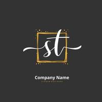 st iniziale grafia e firma logo design con cerchio. bellissimo design manoscritto logo per moda, squadra, nozze, lusso logo. vettore