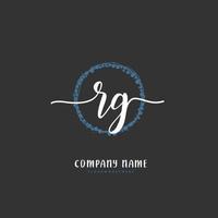 rg iniziale grafia e firma logo design con cerchio. bellissimo design manoscritto logo per moda, squadra, nozze, lusso logo. vettore