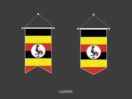 Uganda bandiera nel vario forma, calcio bandiera bandierina vettore ,vettore illustrazione.
