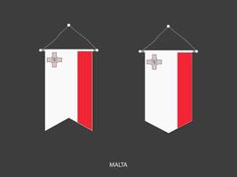 Malta bandiera nel vario forma, calcio bandiera bandierina vettore ,vettore illustrazione.