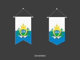 san Marino bandiera nel vario forma, calcio bandiera bandierina vettore ,vettore illustrazione.