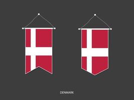 Danimarca bandiera nel vario forma, calcio bandiera bandierina vettore ,vettore illustrazione.