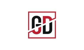 gd logo design. iniziale gd lettera logo monogramma design nel nero e rosso colore con piazza forma. professionista vettore