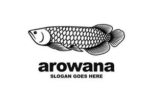 arowana pesce logo design vettore