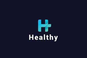 lettera h 3d medico trattamento logo design vettore