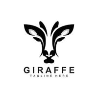 giraffa logo disegno, giraffa testa vettore silhouette, alto collo animale, zoo, tatuaggio illustrazione, Prodotto marca