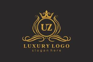 iniziale uz lettera reale lusso logo modello nel vettore arte per ristorante, regalità, boutique, bar, Hotel, araldico, gioielleria, moda e altro vettore illustrazione.