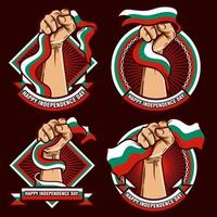 cazzotto mani con Bulgaria bandiera illustrazione vettore