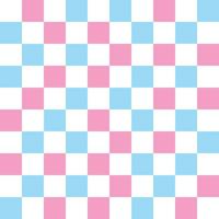 scacchiera senza soluzione di continuità modello vettore sfondo nel transgender orgoglio bandiera - leggero blu, rosa e bianca. astratto geometrico ripetere struttura sfondo, moderno di moda tessile design