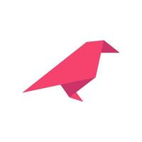 uccello origami logo vettore