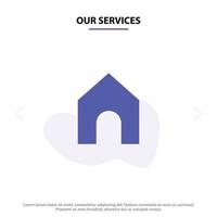 nostro Servizi casa instagram interfaccia solido glifo icona ragnatela carta modello vettore