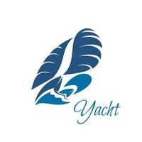 yachting club blu yacht e onde vettore icona