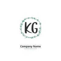 kg iniziale grafia e firma logo design con cerchio. bellissimo design manoscritto logo per moda, squadra, nozze, lusso logo. vettore