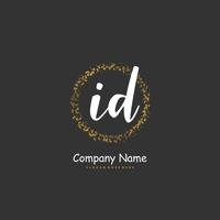 id iniziale grafia e firma logo design con cerchio. bellissimo design manoscritto logo per moda, squadra, nozze, lusso logo. vettore