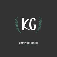 kg iniziale grafia e firma logo design con cerchio. bellissimo design manoscritto logo per moda, squadra, nozze, lusso logo. vettore