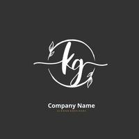 kg iniziale grafia e firma logo design con cerchio. bellissimo design manoscritto logo per moda, squadra, nozze, lusso logo. vettore