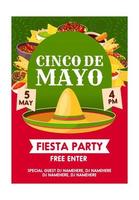 cinco de mayo messicano festa bandiera invito vettore