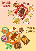 Britannico cucina icona di prima colazione e cena piatto vettore