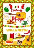 cinco de mayo fiesta messicano vettore saluto carta