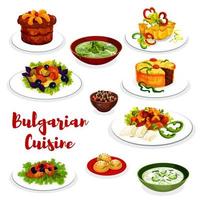 bulgaro cucina icona di verdura e carne piatto vettore