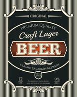 birra o mestiere birra chiara etichetta di fabbrica di birra alcool bevanda vettore