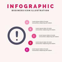 di Informazioni Nota domanda supporto solido icona infografica 5 passaggi presentazione sfondo vettore