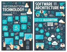 vettore opuscolo per informazione tecnologia