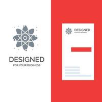 fisica reagire scienza grigio logo design e attività commerciale carta modello vettore