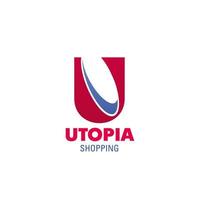 logo per utopia shopping centro commerciale vettore