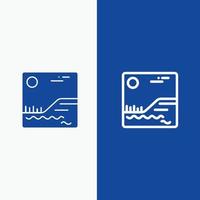 Immagine immagine Canada linea e glifo solido icona blu bandiera linea e glifo solido icona blu bandiera vettore