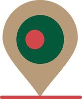 Posizione carta geografica bangladesh piatto colore icona vettore icona bandiera modello