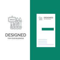 recinto legna immobili vendita giardino Casa grigio logo design e attività commerciale carta modello vettore