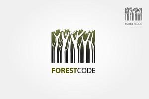 foresta codice vettore logo modello. foresta logo simbolo stilizzato come codice a barre. codice a barre foresta logo è un' progettato per qualunque tipi di aziende. esso è fatto di professionale forme benché sembra molto semplice.