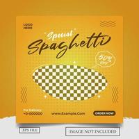 cibo sociale media bandiera inviare modello design per spaghetti menù vettore