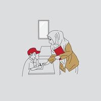 hijab insegnante illustrazione vettore