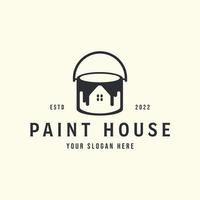 Casa pittura logo Vintage ▾ vettore modello illustrazione design