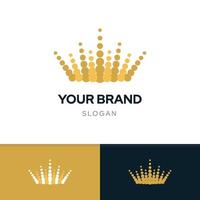 semplice punto corona creativo logo design ispirazione modello vettore