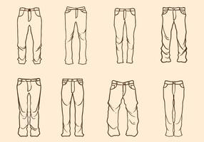 Vettore disegnato a mano libera dei jeans