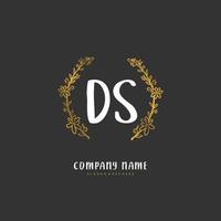 ds iniziale grafia e firma logo design con cerchio. bellissimo design manoscritto logo per moda, squadra, nozze, lusso logo. vettore