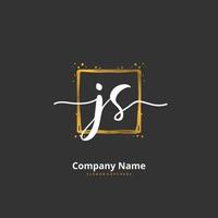 js iniziale grafia e firma logo design con cerchio. bellissimo design manoscritto logo per moda, squadra, nozze, lusso logo. vettore