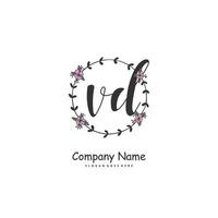 vd iniziale grafia e firma logo design con cerchio. bellissimo design manoscritto logo per moda, squadra, nozze, lusso logo. vettore