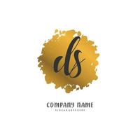 ds iniziale grafia e firma logo design con cerchio. bellissimo design manoscritto logo per moda, squadra, nozze, lusso logo. vettore