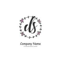 ds iniziale grafia e firma logo design con cerchio. bellissimo design manoscritto logo per moda, squadra, nozze, lusso logo. vettore