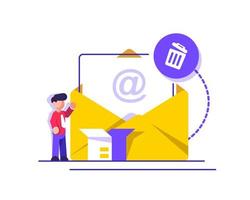 e-mail e messaggistica, e-mail marketing campagna, piatto design icona vettore illustrazione